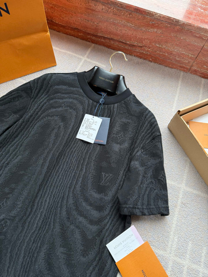 NIGO Louis Vuitton Men's Summer Solid Color Wood Grain Print Round Neck Cotton Short Sleeve T-Shirt #nigo77366
