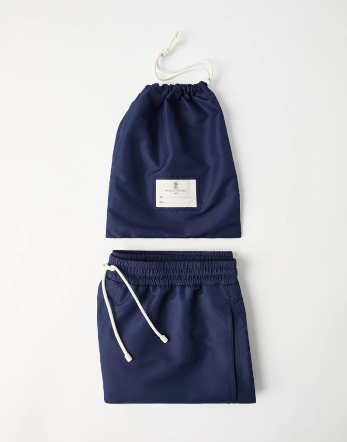 NIGO Brunello Cucinelli Men's Summer Solid Color Polyester Casual Drawstring Shorts #nigo77362