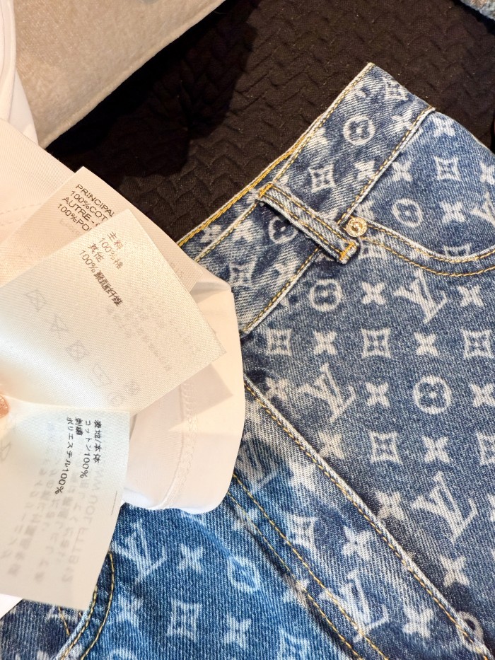 NIGO Louis Vuitton Women's Summer Solid Color Embroidered Letter Print Round Neck Cotton Short T-Shirt #nigo77359