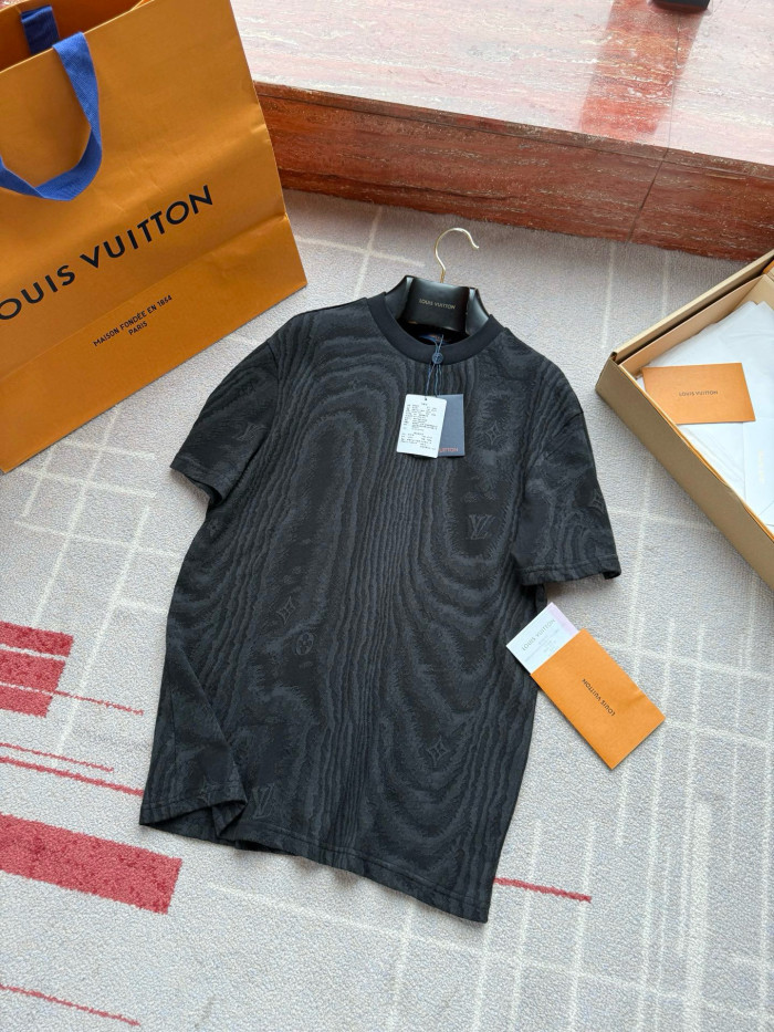 NIGO Louis Vuitton Men's Summer Solid Color Wood Grain Print Round Neck Cotton Short Sleeve T-Shirt #nigo77366