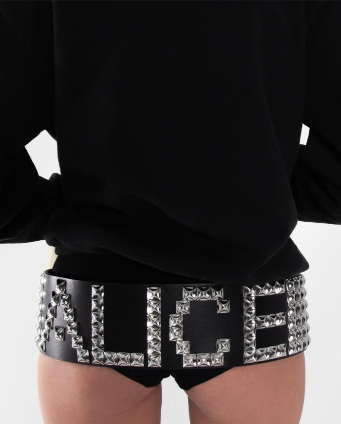 NIGO Alice Hollywood Men Women Fashion High Street Wide Rivet Belt Hip Hop Trend Solid Color Belt Ngvp #nigo1815