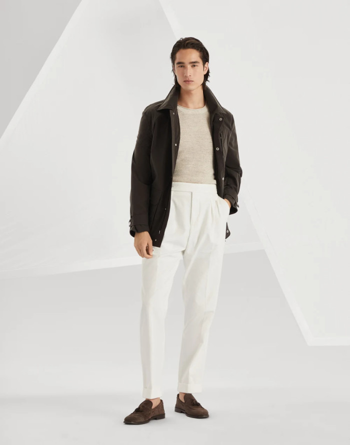 NIGO Brunello Cucinelli Men's Spring And Autumn Solid Color Lapel Long Sleeve Water-Resistant Bonded Cotton Unlined Field Jacket Ngvp #nigo1812