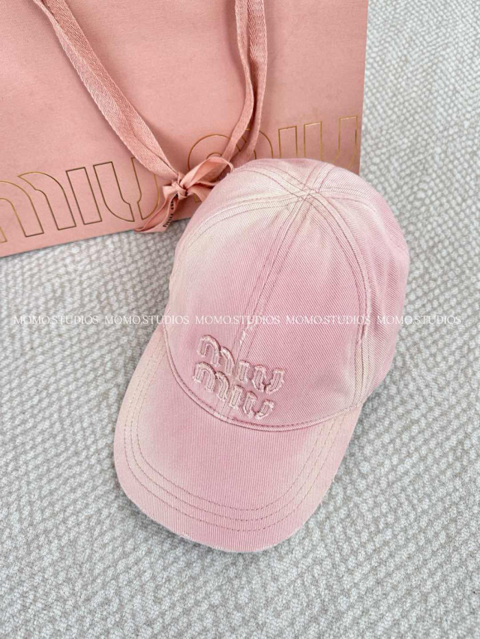 NIGO MiuMiu Women's Fan Embroidered Letter Print Denim Baseball Cap Hat #nigo77382