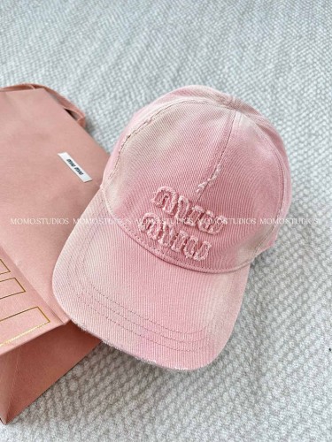 NIGO MiuMiu Women's Fan Embroidered Letter Print Denim Baseball Cap Hat #nigo77382