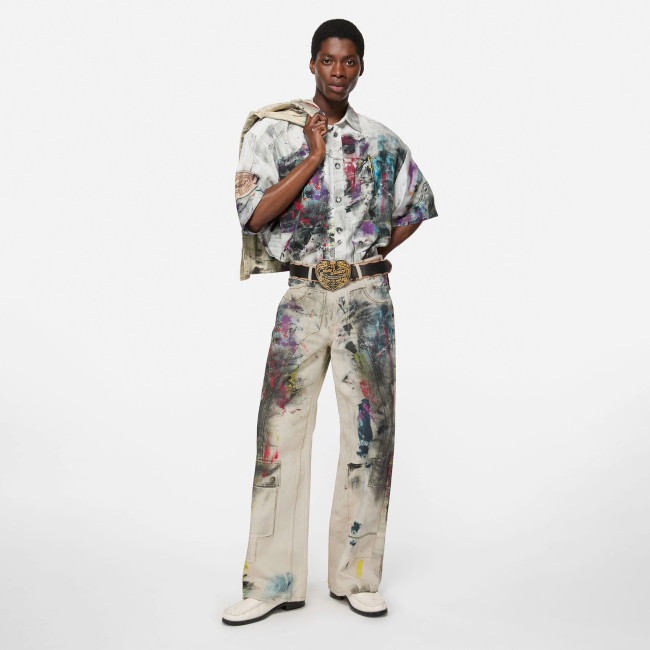 NIGO Acne Studios Men's Women's Mismatch Effect Printed Jacket Loose Straight Trousers Pants Fashion Trend High Street 3D Suit Set Ngvp #nigo1732