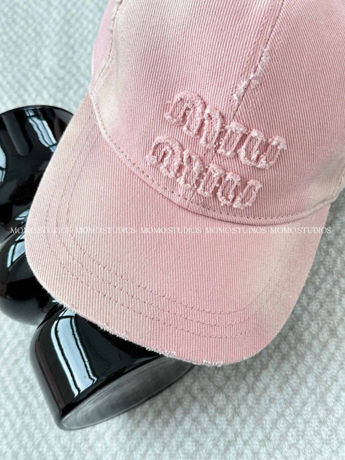 NIGO MiuMiu Women's Fan Embroidered Letter Print Denim Baseball Cap Hat #nigo77382