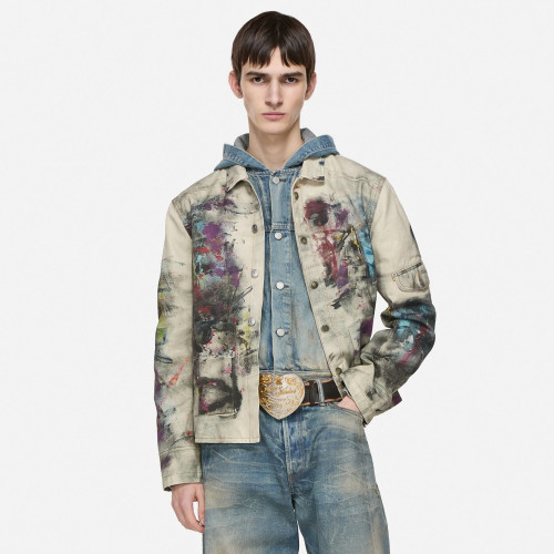 NIGO Acne Studios Men's Women's Mismatch Effect Printed Jacket Loose Straight Trousers Pants Fashion Trend High Street 3D Suit Set Ngvp #nigo1732