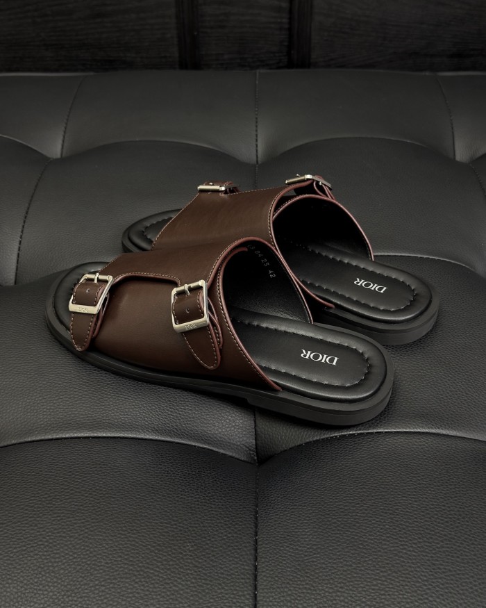 NIGO Dior Alias Men's Summer Solid Color Smooth Cowhide Leather Sandals Shoes #nigo77374