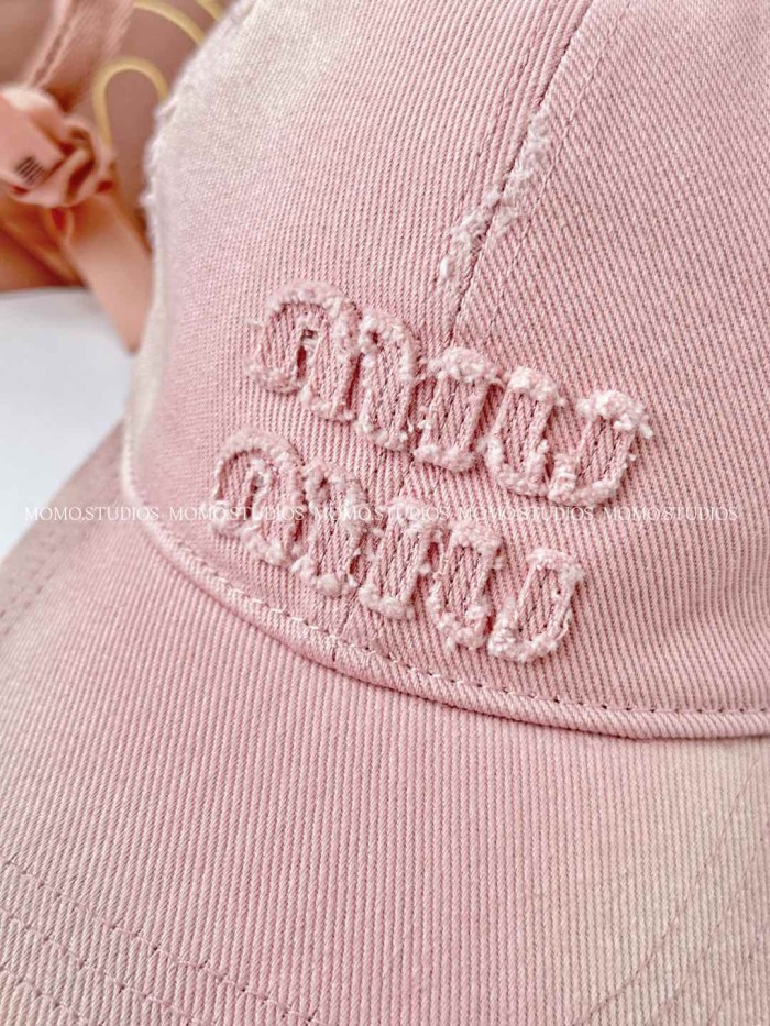 NIGO MiuMiu Women's Fan Embroidered Letter Print Denim Baseball Cap Hat #nigo77382