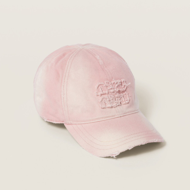 NIGO MiuMiu Women's Fan Embroidered Letter Print Denim Baseball Cap Hat #nigo77382