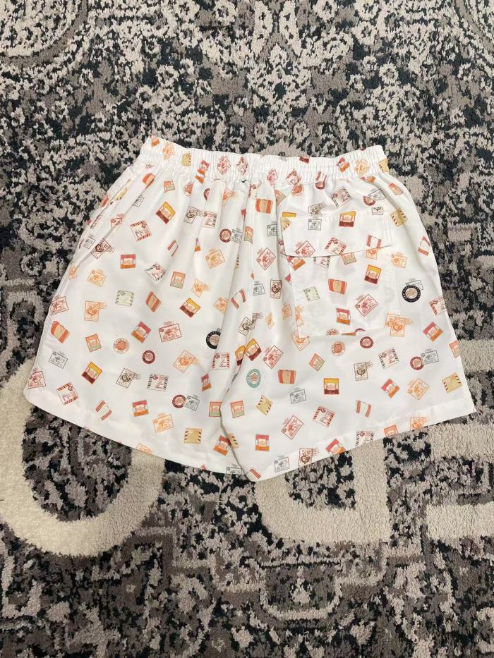 NIGO Loro Piana Men's Summer Solid Color Stamp Print Casual Drawstring Beach Shorts #nigo77384