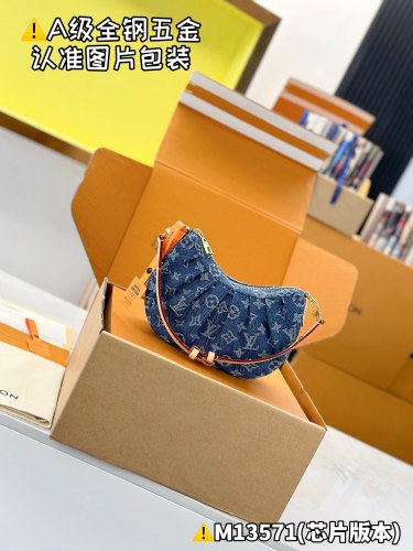 NIGO Louis Vuitton Pochette Valley Women's Solid Color Logo Print Denim Tote Bag Shoulder Bags #nigo77379