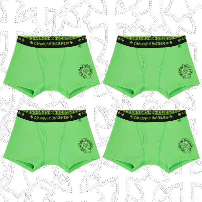 NlGO Chrome Hearts Men's And Women's Pure Color Sanskrit Print Cotton High Elasticity Boxer Briefs Underwear #nigo77394
