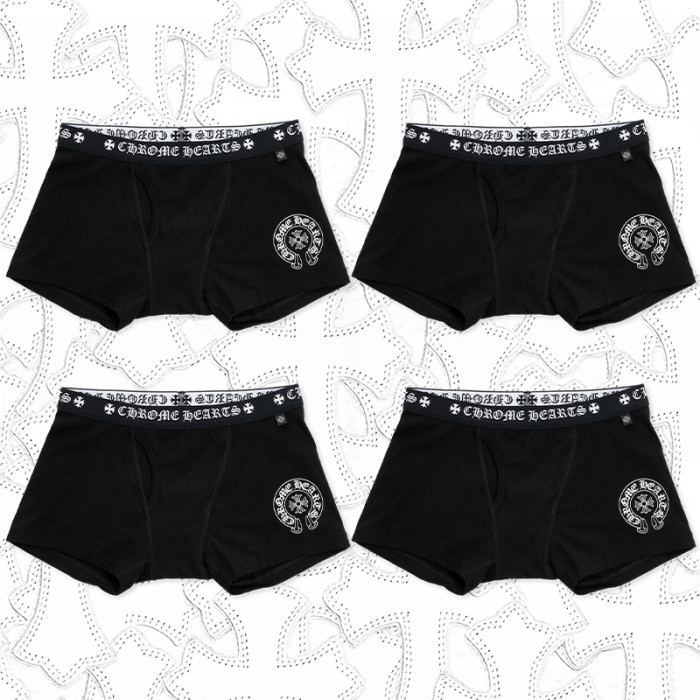 NlGO Chrome Hearts Men's And Women's Pure Color Sanskrit Print Cotton High Elasticity Boxer Briefs Underwear #nigo77394