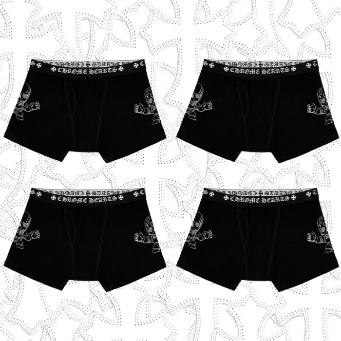 NlGO Chrome Hearts Men's And Women's Pure Color Sanskrit Print Cotton High Elasticity Boxer Briefs Underwear #nigo77394