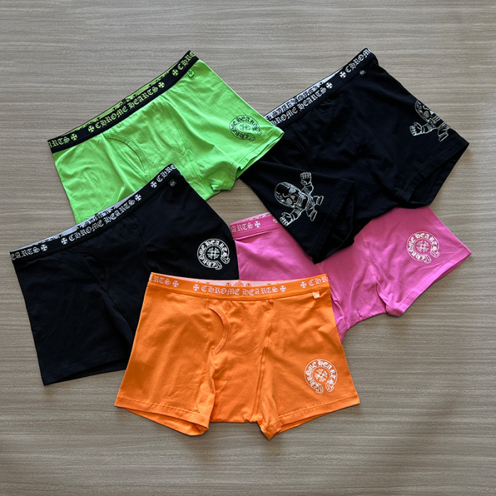 NlGO Chrome Hearts Men's And Women's Pure Color Sanskrit Print Cotton High Elasticity Boxer Briefs Underwear #nigo77394