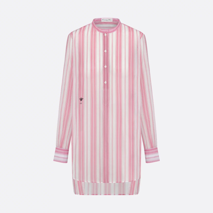 NIGO Dior Women's Summer Striped Printed Lightweight Single-Breasted Long-Sleeved Shirt #nigo77417