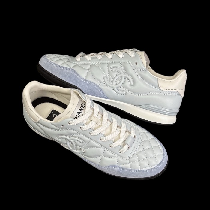 NIGO Chanel Women's Solid Color Round Toe Leather Low Top Lace-Up Sneakers Shoes #nigo77416