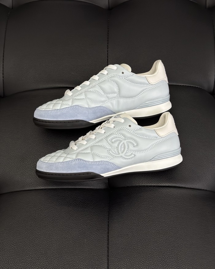 NIGO Chanel Women's Solid Color Round Toe Leather Low Top Lace-Up Sneakers Shoes #nigo77416
