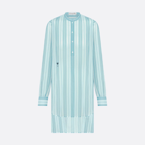 NIGO Dior Women's Summer Striped Printed Lightweight Single-Breasted Long-Sleeved Shirt #nigo77417