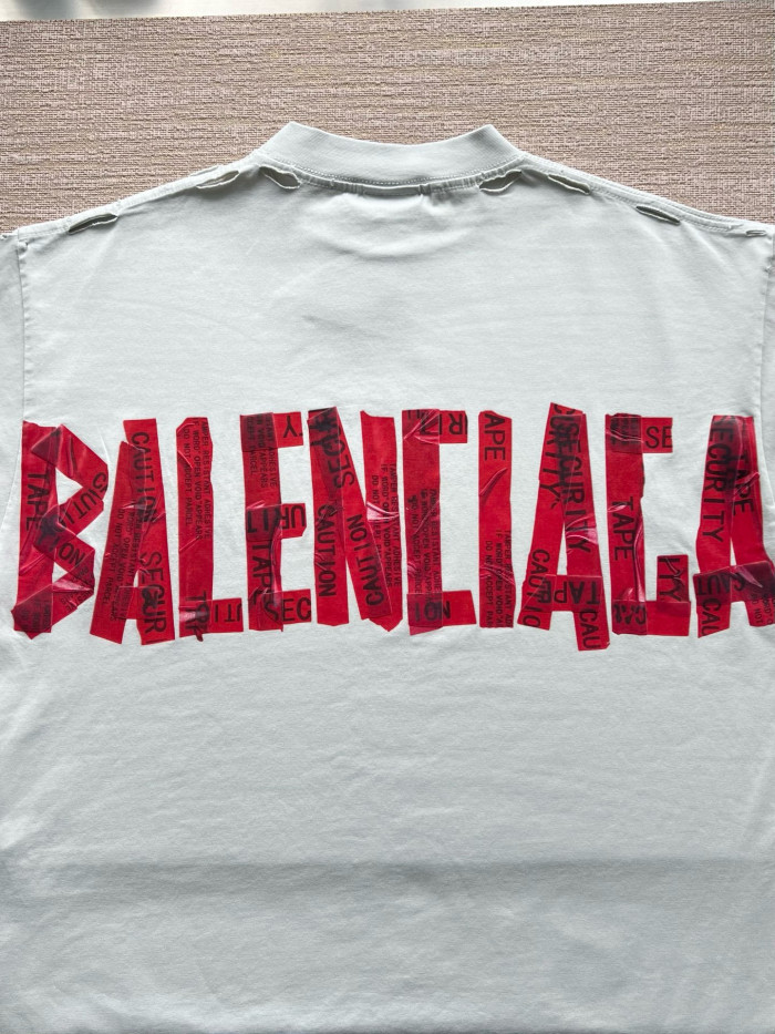 NIGO Balenciaga Men's Summer Solid Color Tape Letter Print Round Neck Cotton Short Sleeve T-Shirt #nigo77438