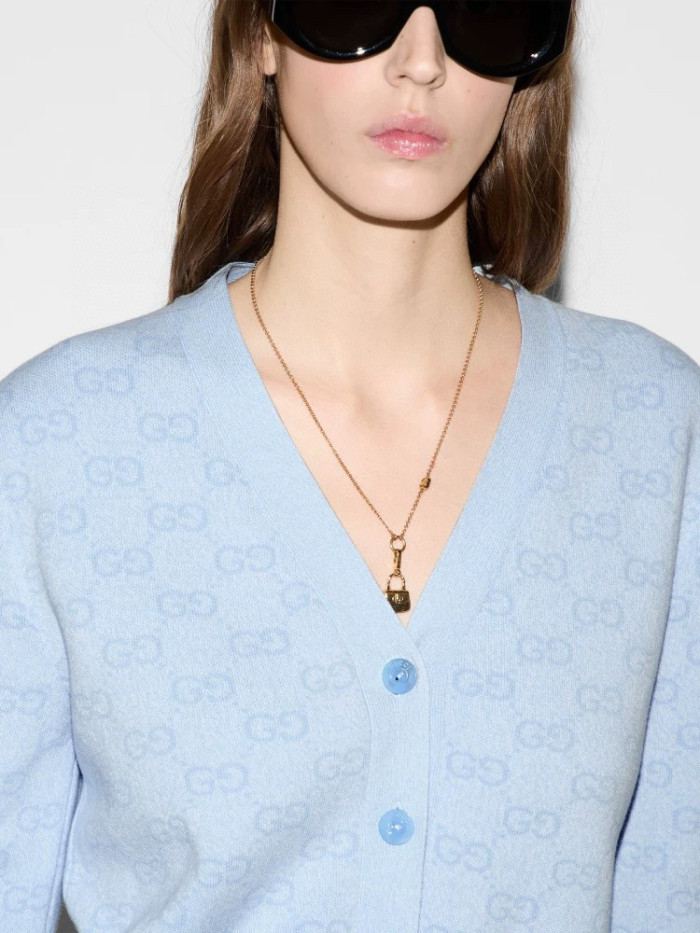 NIGO Gucci Women's Spring And Fall V-neck Single Breasted Drop Shoulder Long Sleeved Knit Cardigan Jacket #nigo77431