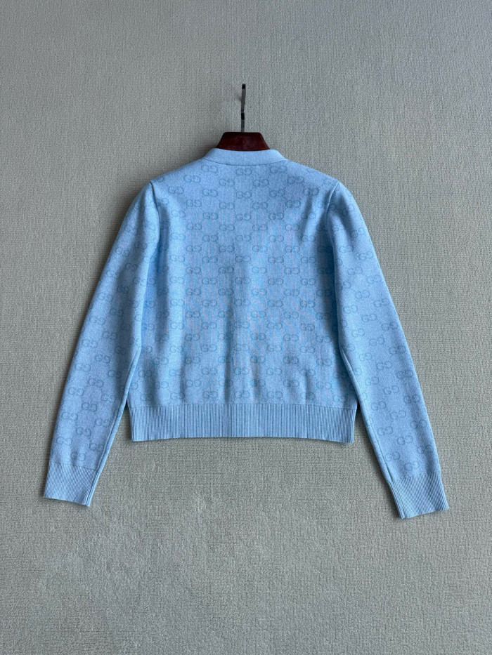 NIGO Gucci Women's Spring And Fall V-neck Single Breasted Drop Shoulder Long Sleeved Knit Cardigan Jacket #nigo77431
