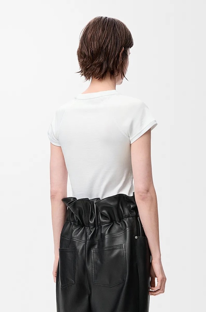 NIGO Loewe Women's Summer Solid Colour Embroidered Logo Print Round Neck Cotton Short Sleeve T-Shirt #nigo77439