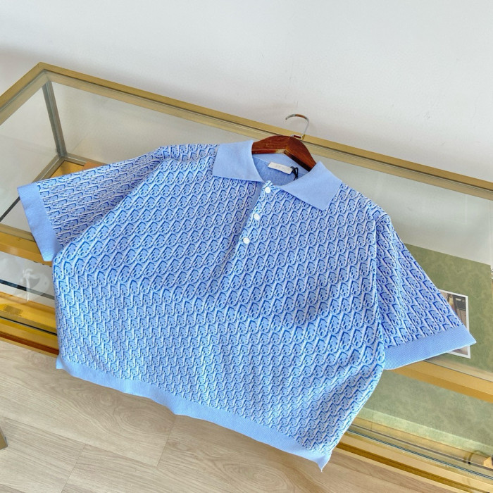 Dior NIGO Blue Polo Shirt T-shirt #nigo94656