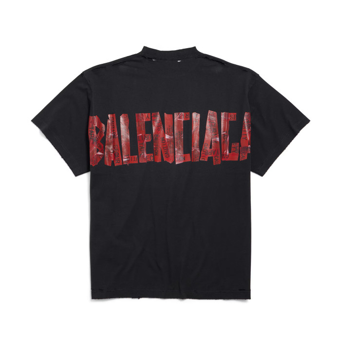 NIGO Balenciaga Men's Summer Solid Color Tape Letter Print Round Neck Cotton Short Sleeve T-Shirt #nigo77438