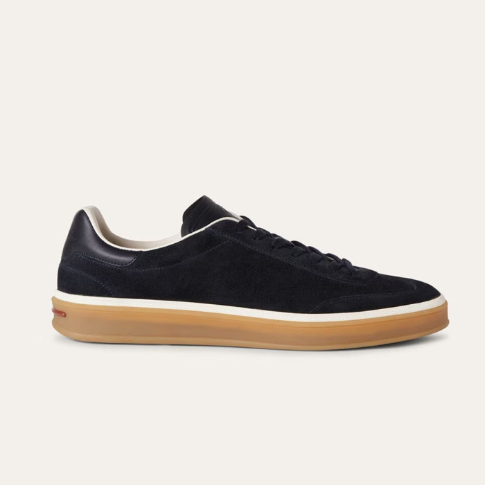 NIGO Loro Piana Tennis Walk Men's Solid Color Round Toe Lace-Up Calfskin Low-Top Training Shoes #nigo77437