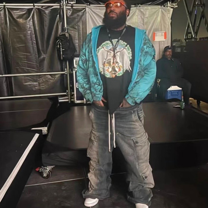 NIGO Rick Owens Men's Spring And Summer High Street Trend Gradient Pocket Denim Pants Retro Fashion Trend Loose Pants Ngvp #nigo1743