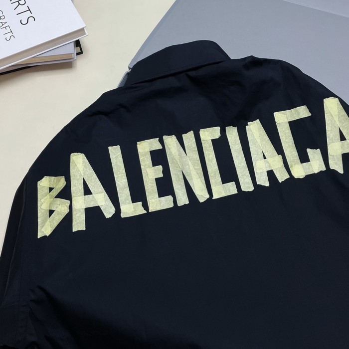 Balenciaga NIGO Summer Black Short Sleeve Letter Shirt #nigo94145