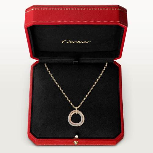 NIGO Cartier Trinity Necklace Large Models Women's Temperament Elegant Gold Rose Gold With Diamonds Three Color Ring Large Necklace Jewelry Accessories #nigo1742