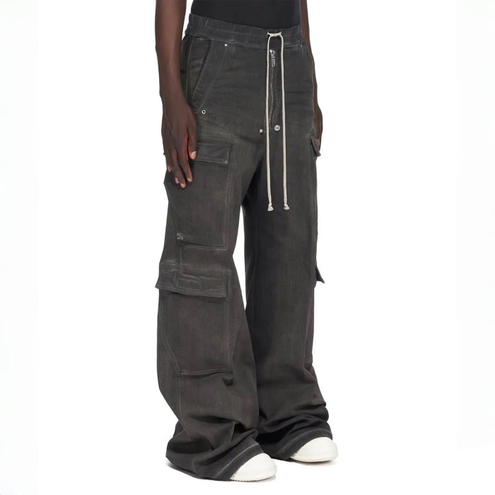 NIGO Rick Owens Men's Spring And Summer High Street Trend Gradient Pocket Denim Pants Retro Fashion Trend Loose Pants Ngvp #nigo1743