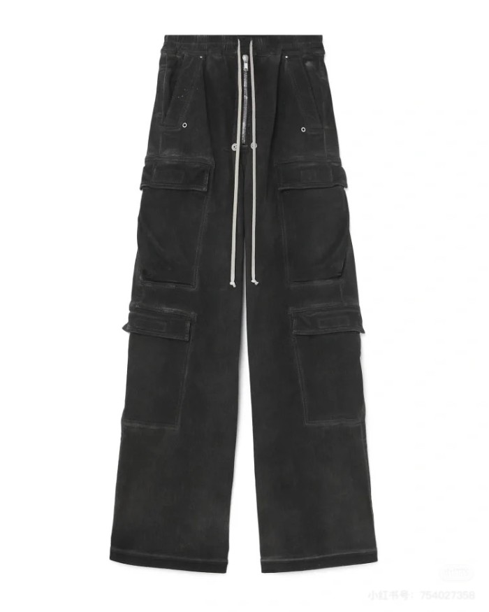 NIGO Rick Owens Men's Spring And Summer High Street Trend Gradient Pocket Denim Pants Retro Fashion Trend Loose Pants Ngvp #nigo1743