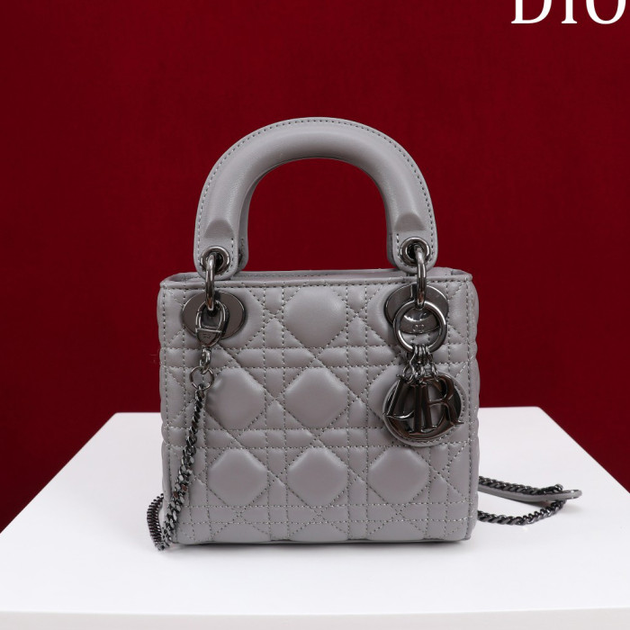 NIGO Dior Lady Women's Solid Color Metal Pendant Removable Chain Shoulder Strap Wicker Pattern Sheepskin Leather Single Shoulder Crossbody Handbag Bag Bags #nigo77461
