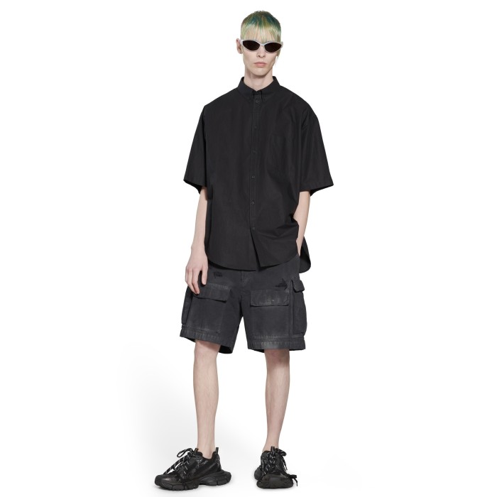 Balenciaga NIGO Summer Black Short Sleeve Letter Shirt #nigo94145