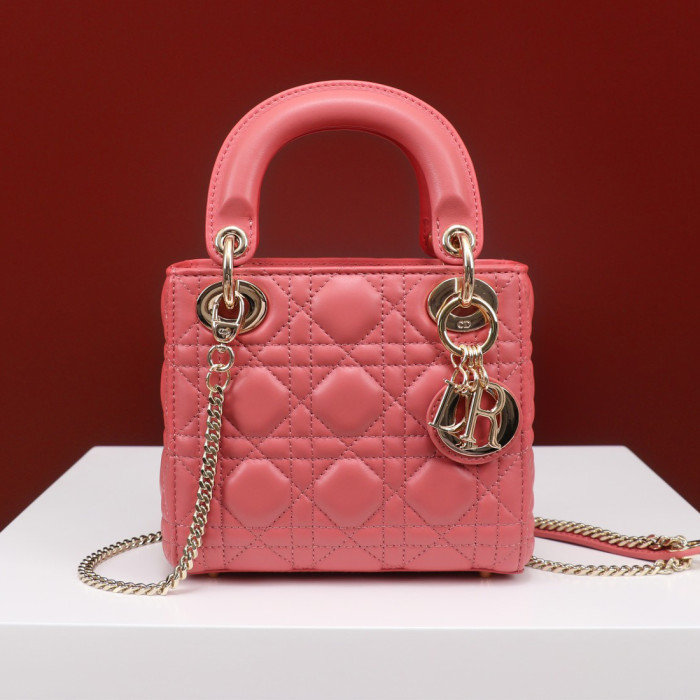 NIGO Dior Lady Women's Solid Color Metal Pendant Removable Chain Shoulder Strap Wicker Pattern Sheepskin Leather Single Shoulder Crossbody Handbag Bag Bags #nigo77461