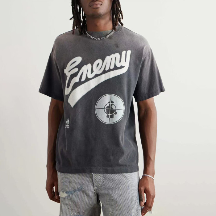 NIGO Saint Michael Men's Spring And Summer Tide American High Street Abstract Pattern Printing Washed Retro Old Loose Short-sleeved T-shirt Ngvp #nigo1744