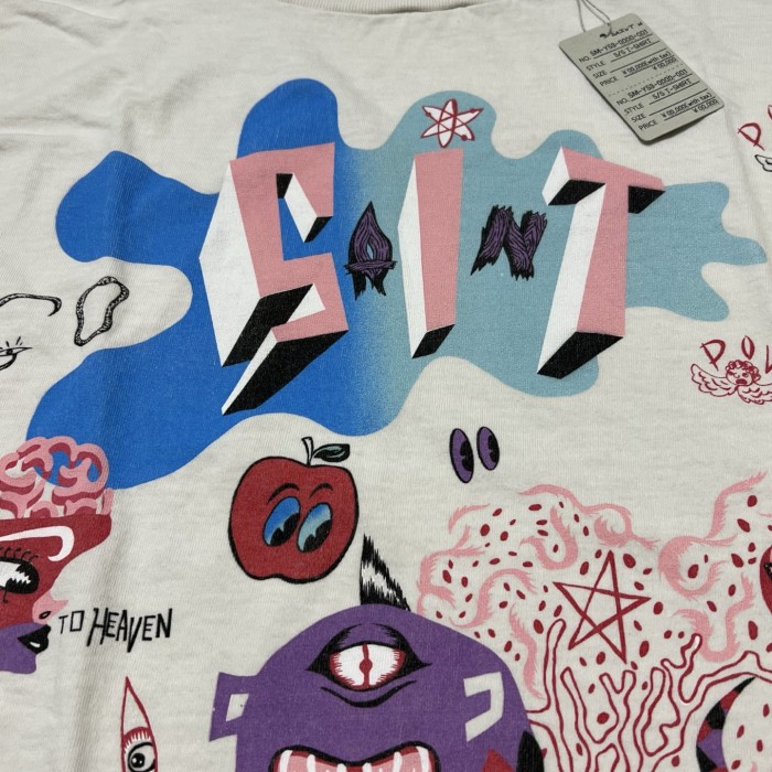 NIGO Saint Michael Men's Summer Graffiti Letter Print Casual Retro Solid Color Short Sleeve T-Shirt Ngvp #nigo1835