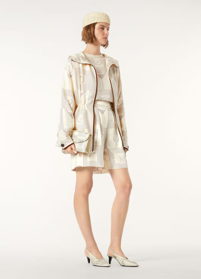 NIGO Loro Piana Women's Spring Summer Autumn Rafael Silk Printed Drawstring Parker Hooded Jacket Casual Dorin Striped Bermuda Shorts Ngvp #nigo1839
