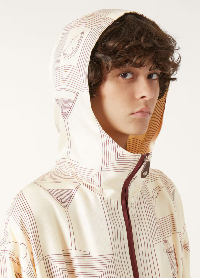NIGO Loro Piana Women's Spring Summer Autumn Rafael Silk Printed Drawstring Parker Hooded Jacket Casual Dorin Striped Bermuda Shorts Ngvp #nigo1839