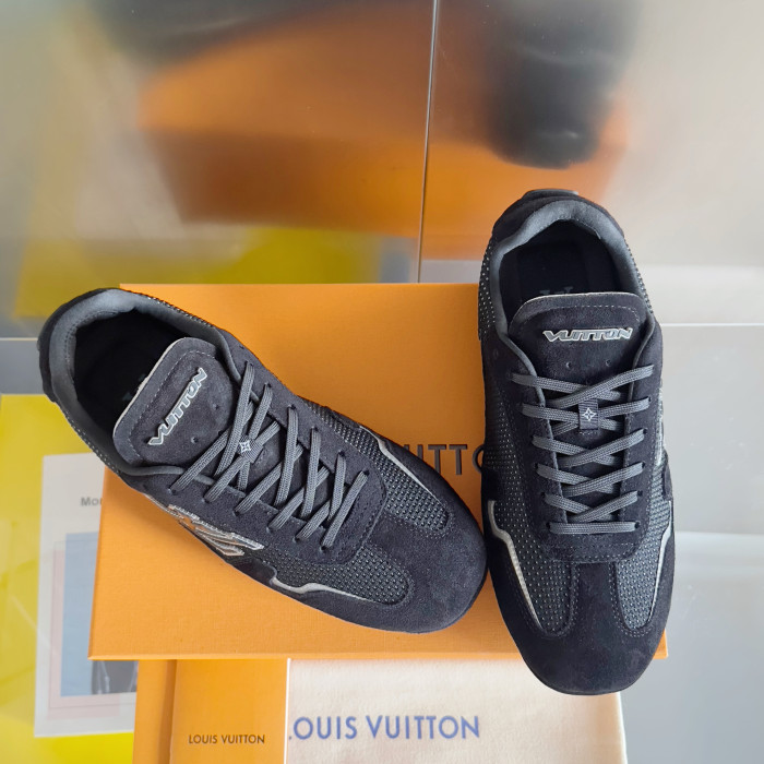 NIGO Louis Vuitton LV Rally Men's Solid Color Round Toe Lace-Up Low Top Thin Sole Cowhide Leather Sneakers Shoes #nigo77475