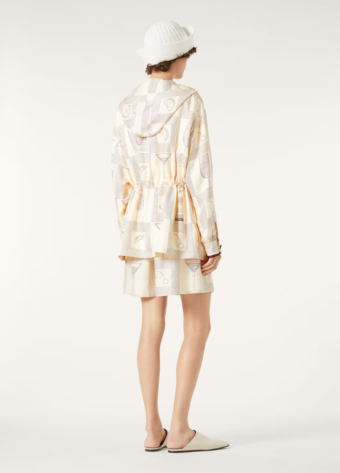 NIGO Loro Piana Women's Spring Summer Autumn Rafael Silk Printed Drawstring Parker Hooded Jacket Casual Dorin Striped Bermuda Shorts Ngvp #nigo1839