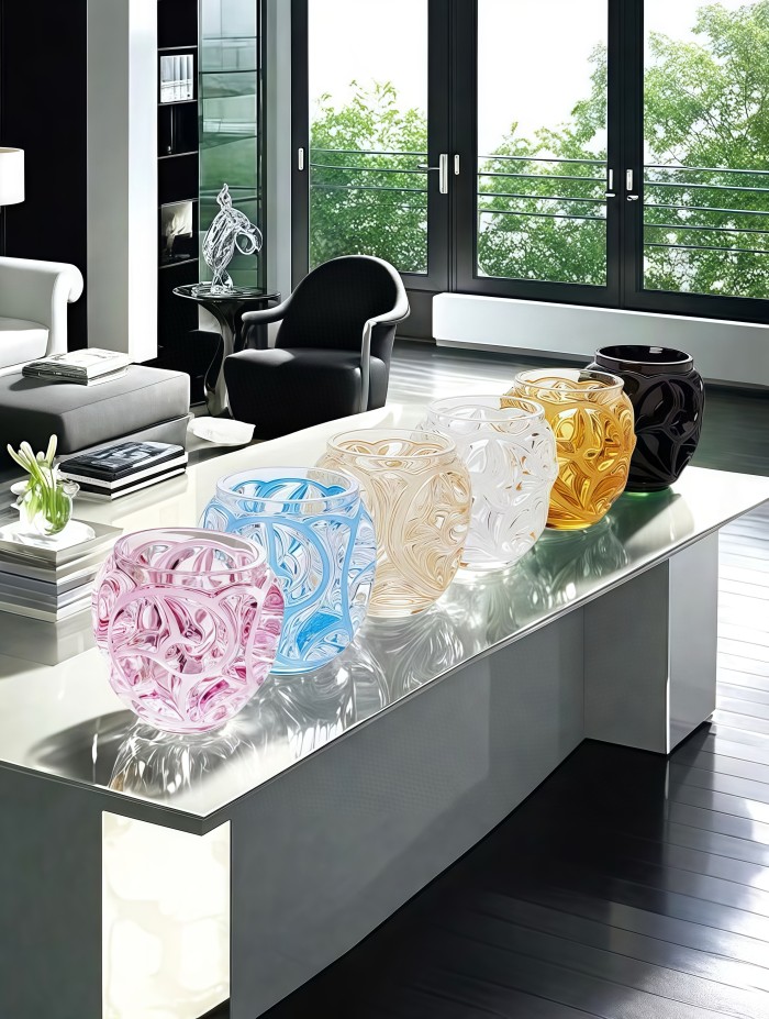 NIGO Lalique Fashion Solid Color Swirl Vase Amber Crystal Vase Home Decoration Accessories Ngvp #nigo1836