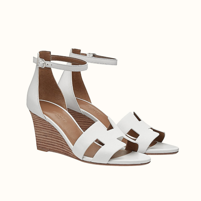 NIGO Hermes Legend Women's Solid Color Summer Solid Color Open Toe Buckle Leather Thick Sole High Heel Sandals Shoes #nigo77466