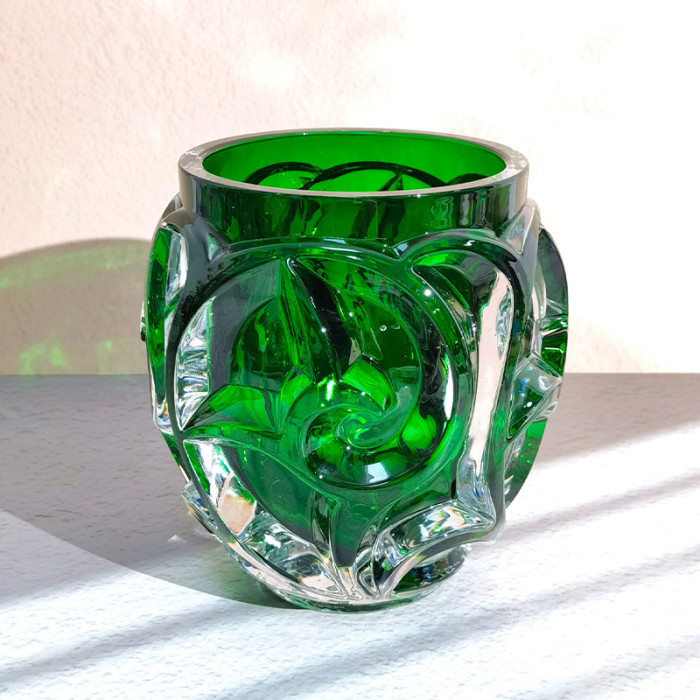 NIGO Lalique Fashion Solid Color Swirl Vase Amber Crystal Vase Home Decoration Accessories Ngvp #nigo1836