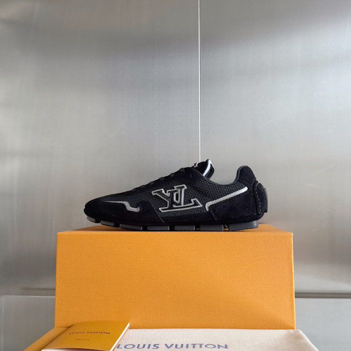 NIGO Louis Vuitton LV Rally Men's Solid Color Round Toe Lace-Up Low Top Thin Sole Cowhide Leather Sneakers Shoes #nigo77475