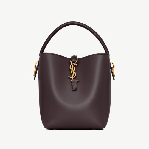 NIGO Saint Laurent Women's LE 37 Logo Hook Buckle mini Small Glossy Solid Color Bucket Bag Suede Leather Handbags Casual Bags 7490362R20W9207 #nigo81334